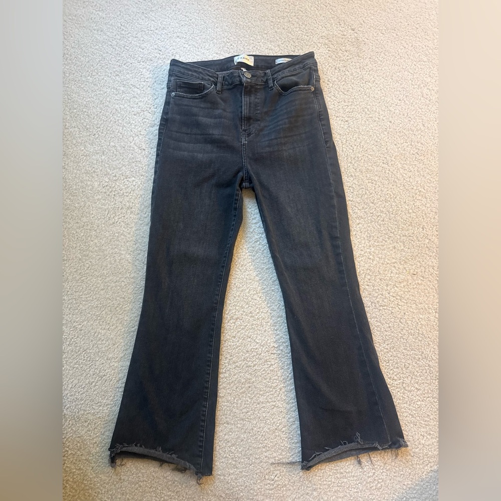 Frame Denim Women's Flare Jeans in Deep Indigo-Black